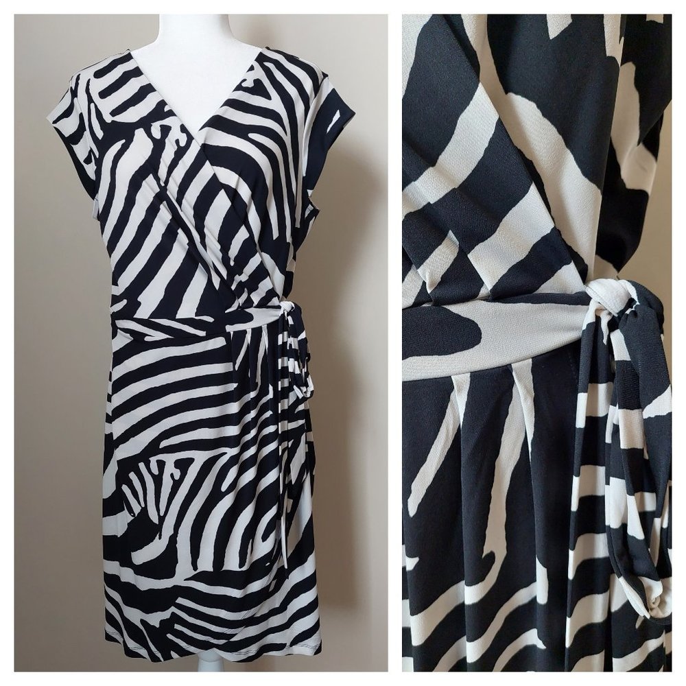 NWOT H&M Zebra Print Wrap Dress